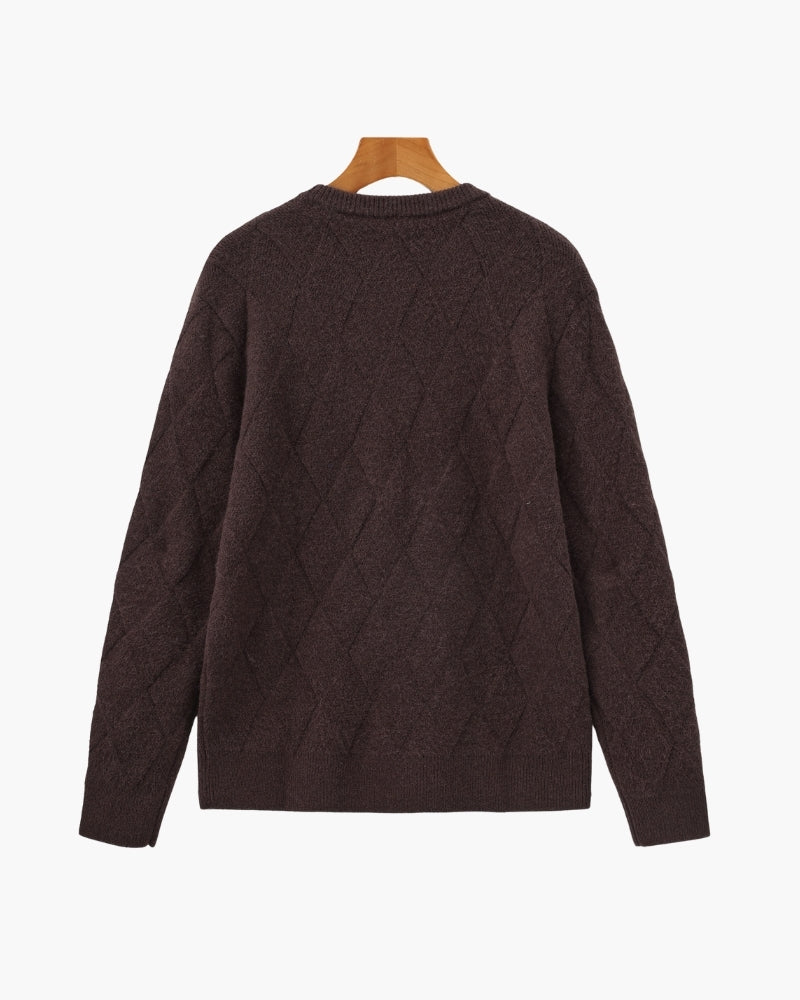Diamond Knit Crewneck Sweater